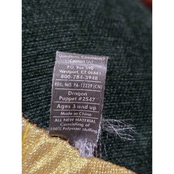 Melissa & Doug Plush Animal Fire Breathing Dragon Hand Full Body Puppet Two Hand - Picture 10 of 10